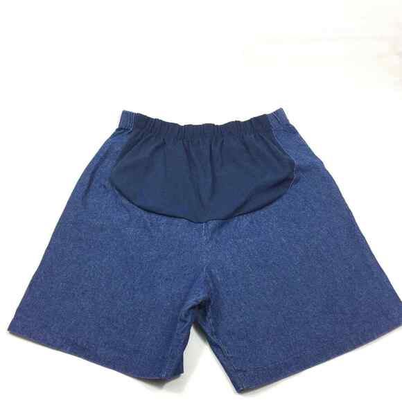 Womens Maternity Jean Shorts Plus Size 16 Medium Wash‎ Denim Stretch Panel - Picture 1 of 5